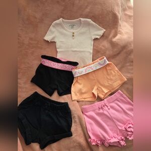 Toddler Shorts Set in Black, Pink, and Peach
